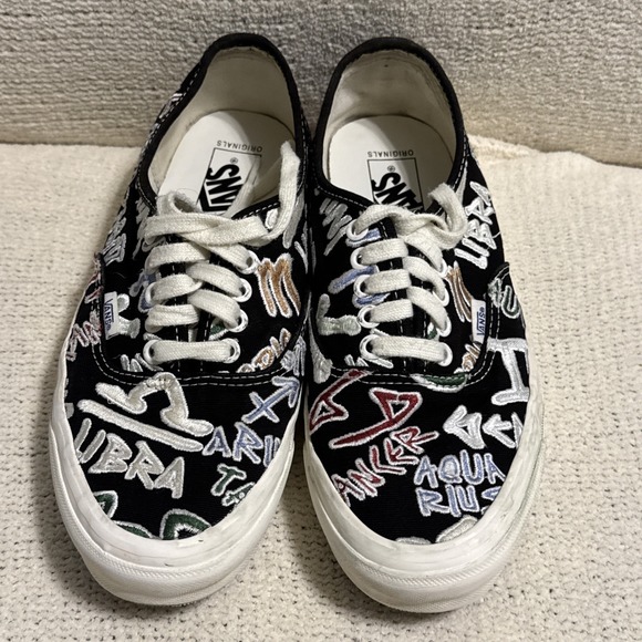 Vans Other - Vans OG Authentic LX Zodiac Pack VN0A4BV94IK Black Embroidered Shoes Mens 8